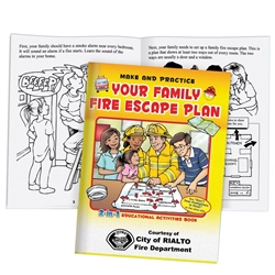 Your Family Fire Escape Plan/Dont Fear Firefighters In Gear 2-in-1 Educational Activities Flipbook  Fire Safety Educational Activities Flipbook, Better Life Line, Fields, Education, Educational, information, Informational, Fire Safety, Guide, Brochure, Paper, Low-cost, Low-Price, Cheap, Instruction, Instructional, Booklet, Small, Reference, Interactive, Learn, Learning, Read, Reading, Health, Well-Being, Living, Awareness, ColoringBook, ActivityBook, Activity, Crayon, Maze, Word, Search, Scramble, Entertain, Educate, Activities, Schools, Lessons, Kid, Child, Children, Story, Storyline, Stories, Fire, Safety, Burn, Fireman, Fighter, Department, Smoke, Danger, Forest, Station, Protect, Protection, Emergency, Firefighter, First Aid,Imprinted, Personalized, Promotional, with name on it, Giveaway, The Positive Line, Positive Promotions, 