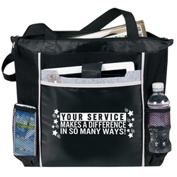 Your Service Makes A Difference In So Many Ways! Contour Tech Tote Bag   Tech Tote Bag, Tech Tote, Modern Tote, Promotional Events, Trade Show Bags, Health Fair, Imprinted, Tote, Reusable, Recognition, Travel , imprinted