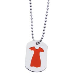 Red Dress Stainless Steel Mini Dog Tag/Necklace Red Dress, Stainless, Steel, Mini, Dog Tag, Necklace, Go Red, Womens Heart Health, American, Heart, 